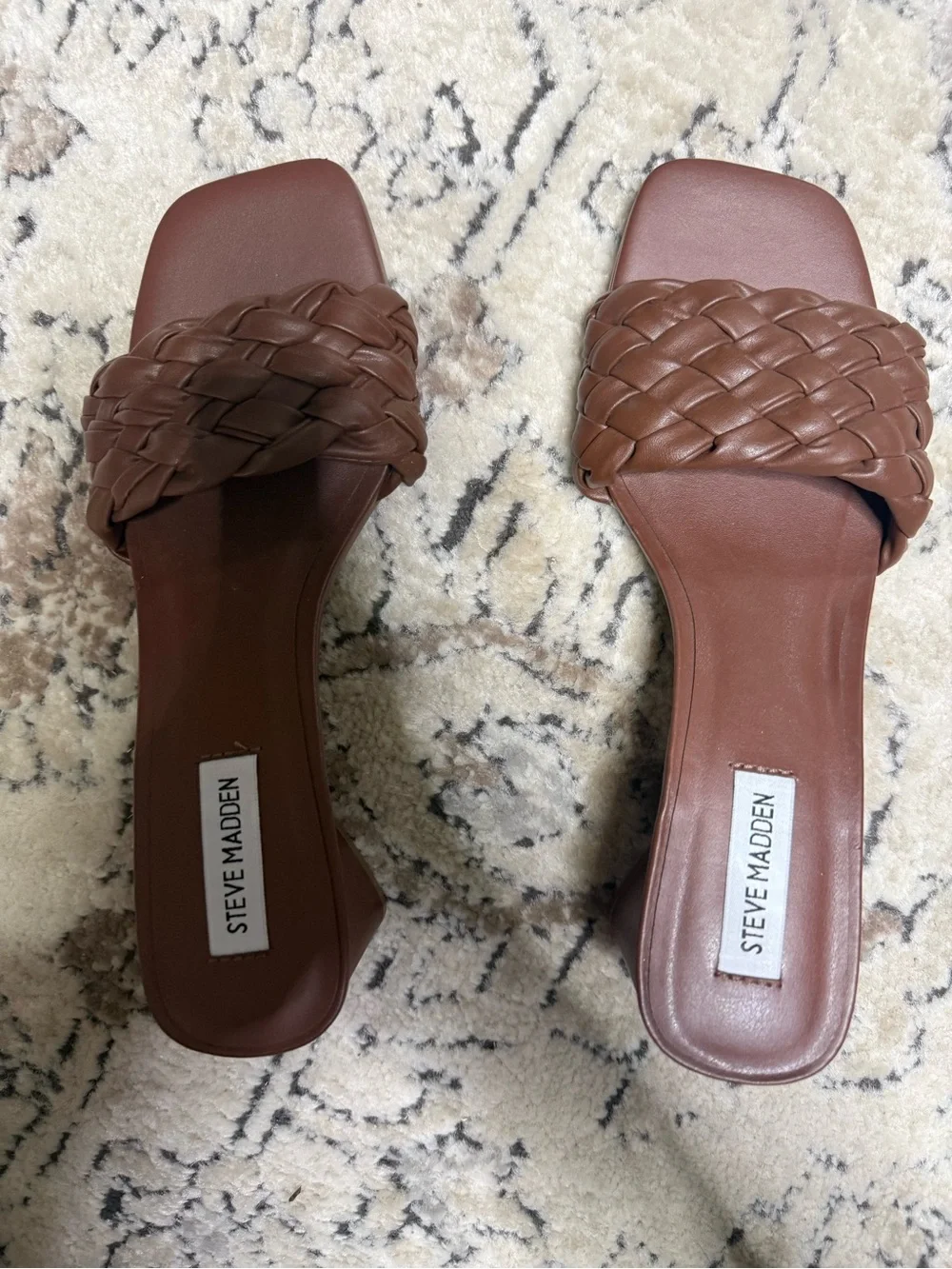 Steve Madden Brown Braided Slide Mules